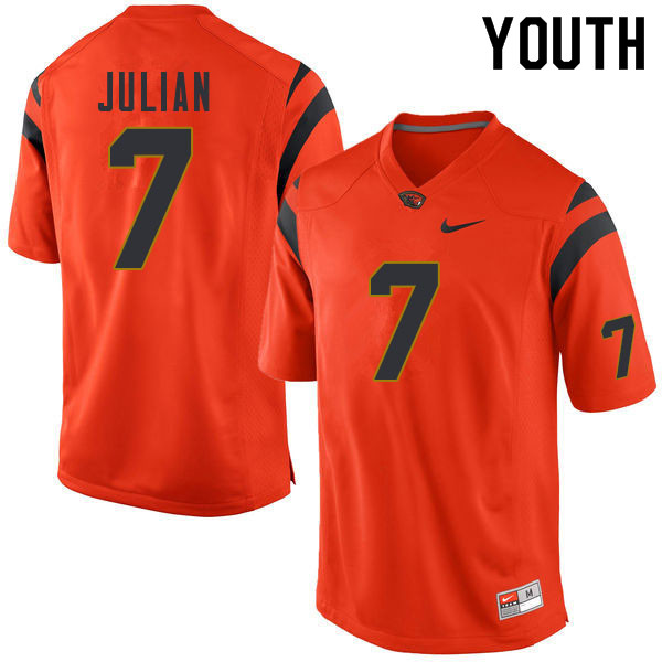 Youth #7 Alton Julian Oregon State Beavers College Football Jerseys Sale-Orange